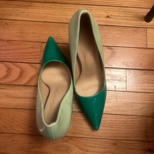 SHEIN Two-Tone Green Heels